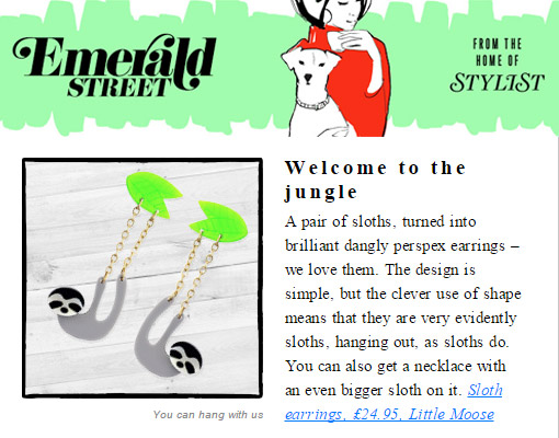 Sloth Earrings by Little Moose