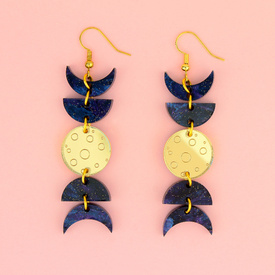 Moon Phase Gold Earrings Shape