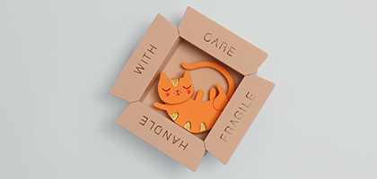 Cats in boxes laser cut jewellery