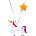 Space Unicorn Necklace with star charm
