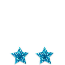 Glitter Blue Star Earrings