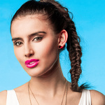 Mirrored orange lasercut earrings