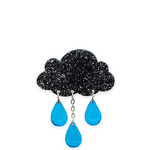 Stylish laser cut raincloud brooch