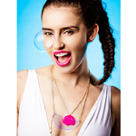 Pink and Clear Perspex Necklace