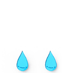 Laser cut mirrored blue raindrop earrings