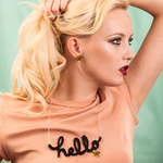 'Hello' text necklace with gold star charm