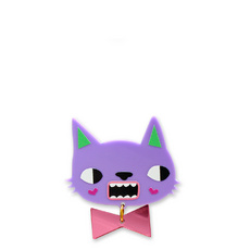 'Idol Eyes'  Lilac Cat Brooch