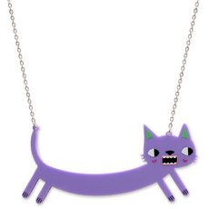 'Idol Eyes'  Lilac Sausage Cat Necklace