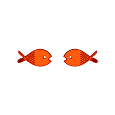 Orange Fish Earrings