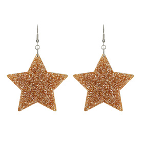 Glitter Gold Star Earrings