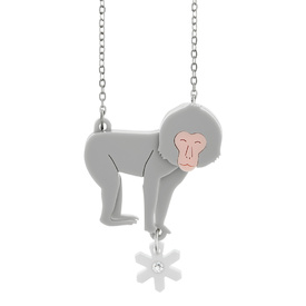 Snow Monkey Pendant Necklace