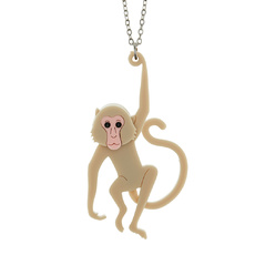 Macaque Monkey Pendant Necklace