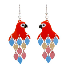 Parrot Red Diamond Earrings