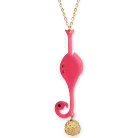 Flamingo and Hedgehog Pendant Necklace