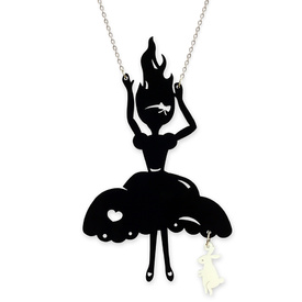 Falling Alice Silhouette Pendant Necklace