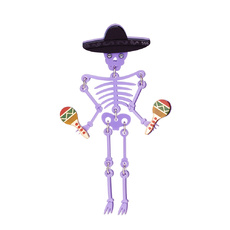 Lilac Skeleton Brooch