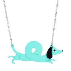Sausage Dog Necklace - Blue