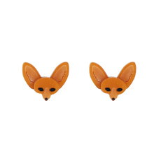 Fennec Fox Stud Earrings - Orange