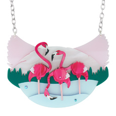 Flamingo Scene Necklace