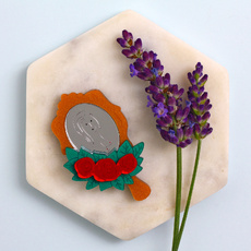 Nudie Lady Mirror Brooch
