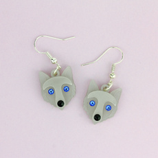 Wolf Charm Earrings