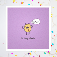 Lilac 'Birthday Monster Raaah' Greeting Card by Carrie Lewis