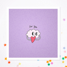 Lilac 'For you' Cloud Greeting Card by Carrie Lewis