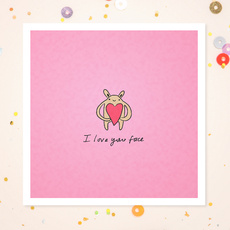 Pink 'I Love your Face' Greeting Card by Carrie Lewis