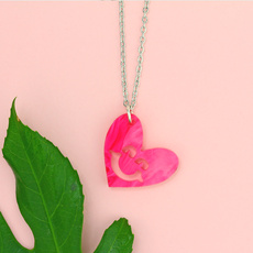 Pink Smiling Heart Necklace
