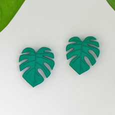 Monstera Leaf Stud Earrings