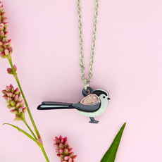 Long-Tailed Tit Charm Necklace