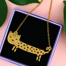 Gold Leopard Sausage Necklace