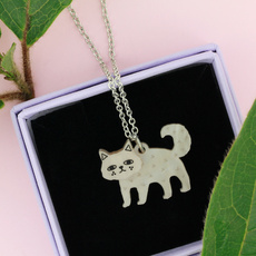 Cream Cat Charm Necklace