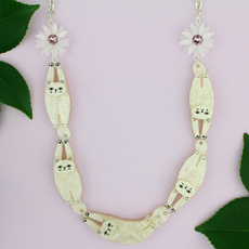 Cream Cat Statement Necklace