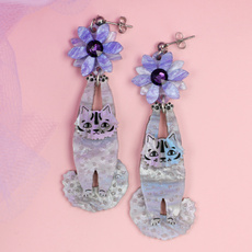 Doodle Cat Earrings - Bert